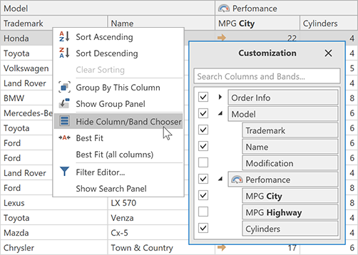 Column Chooser