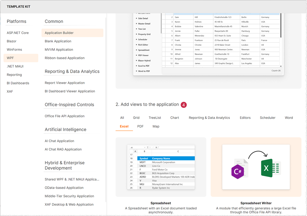 DevExpress Template Kit