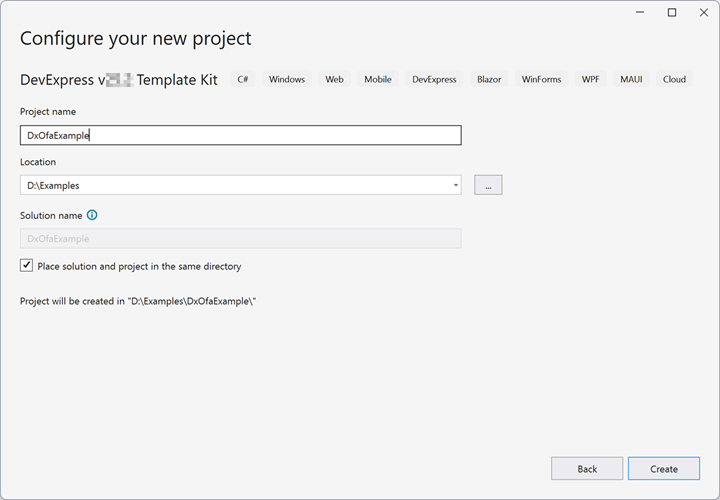 Visual Studio - Configure New Project