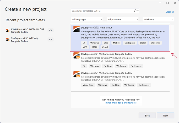 Visual Studio - Create New Project