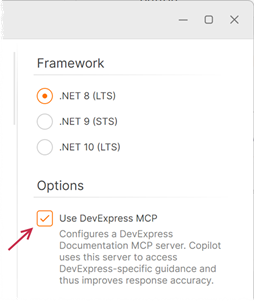 DevExpress Template Kit - Use MCP Server