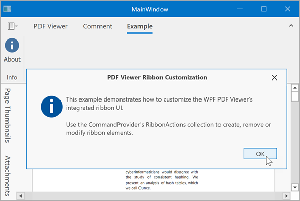 PDF Viewer - Customize the Integrated Ribbon