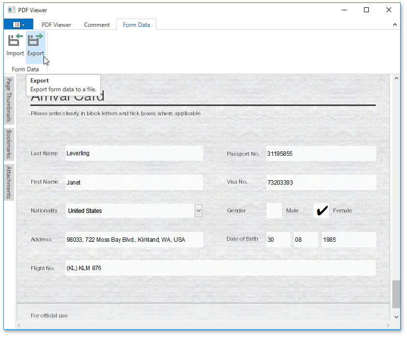 PDFExportForms