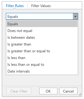 Filter rules types