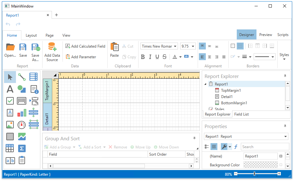 WPF End-User Report Designer