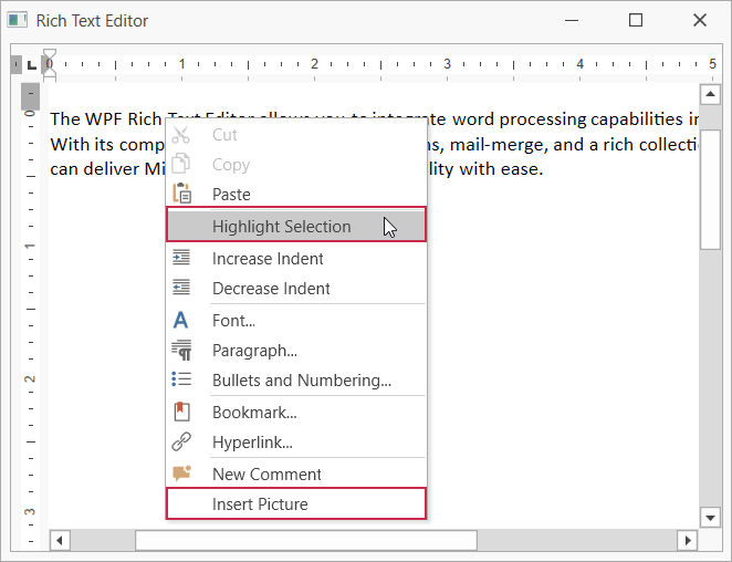 Custom context menu for the Rich Text Editor