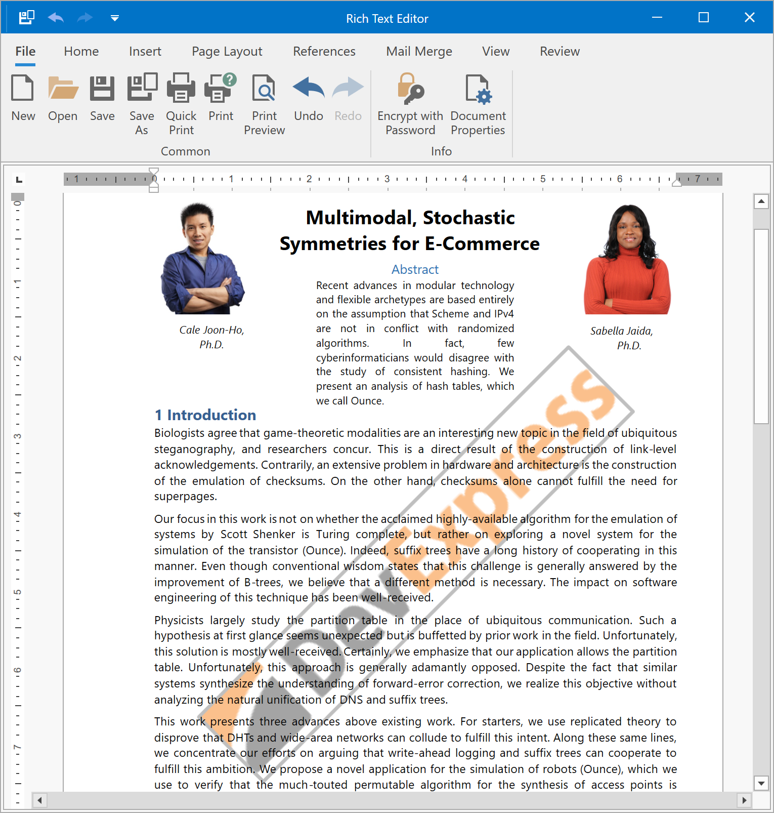 Watermarks in Rich Text Documents | WPF Controls | DevExpress Documentation