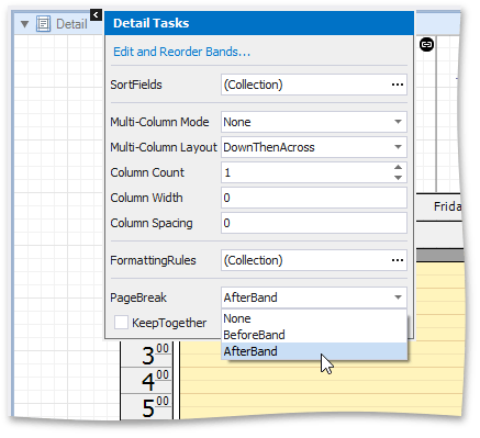 SchedulerReporting PageBreak AfterBand