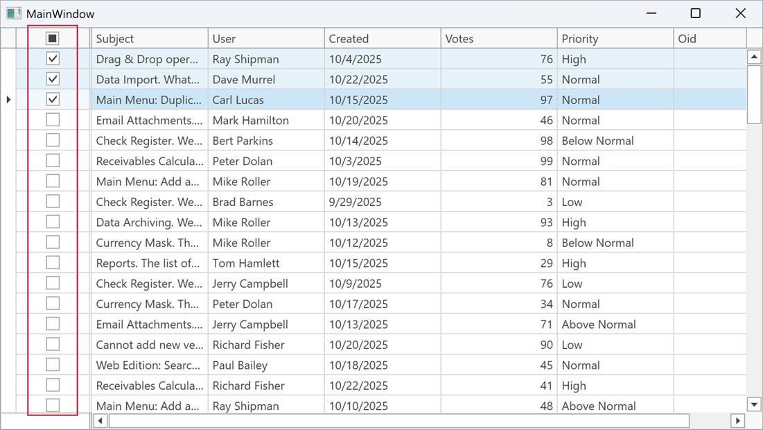 Check Box Selector Column Position - FixedLeft