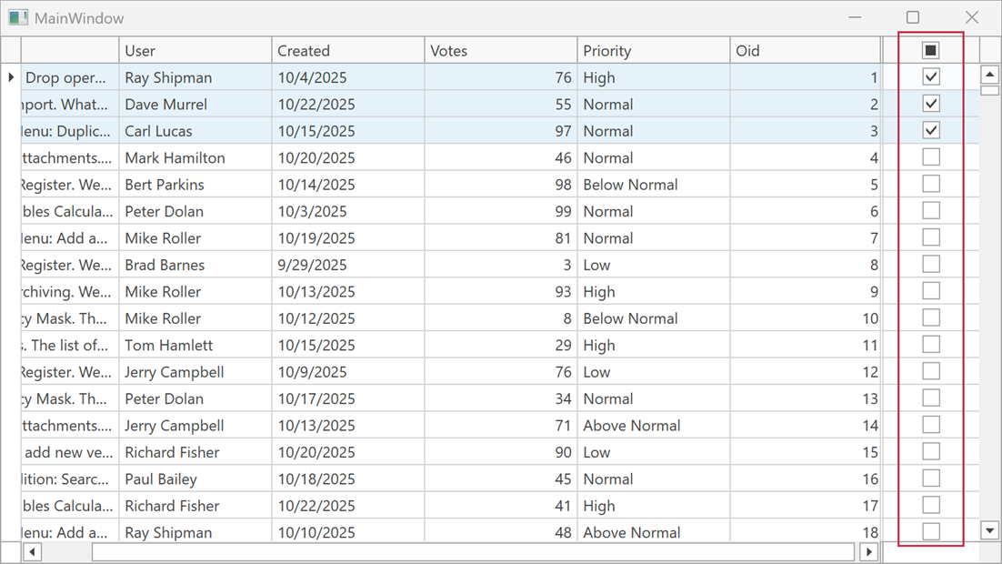 Check Box Selector Column Position - FixedRight