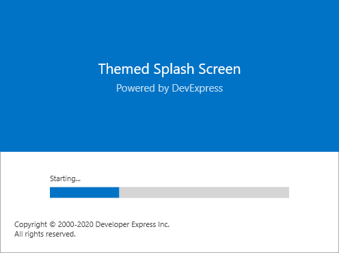 DevExpress themed splash screen fo WPF