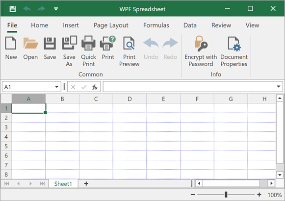 A worksheet with blue gridlines