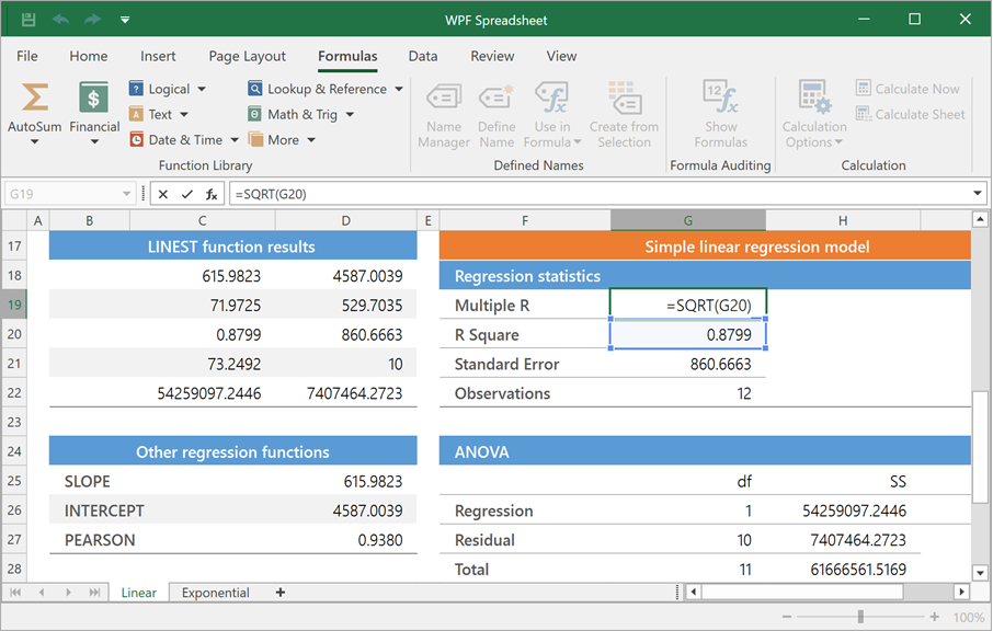 Spreadsheet Formulas