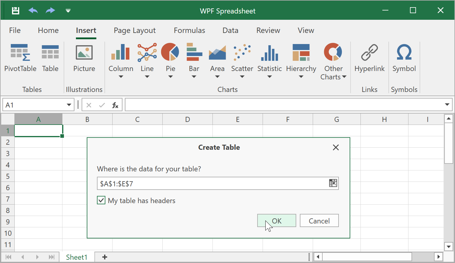 Select A Worksheet Table Or Named Region Devexpress End User