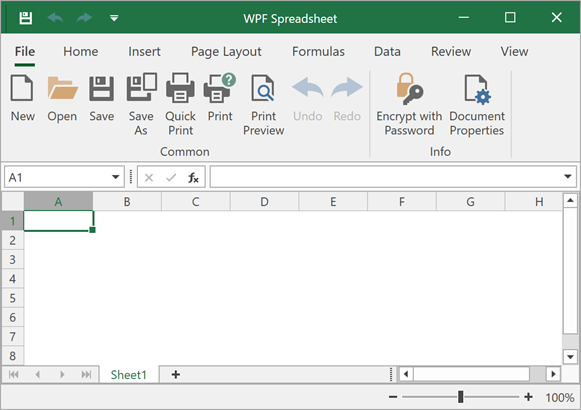 A worksheet with hidden gridlines