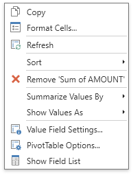 SpreadsheetMenuTypePivotTable