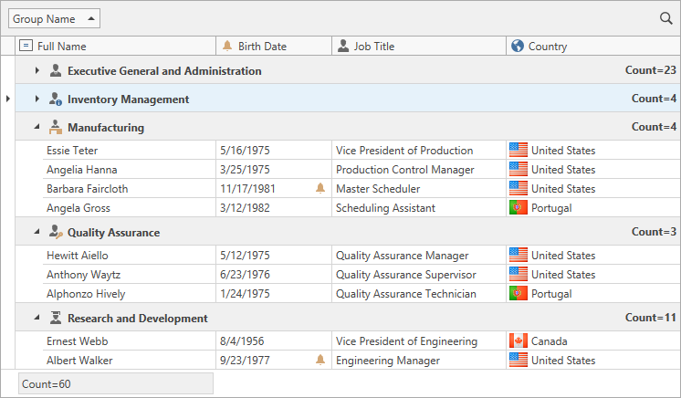 Table View | WPF Controls | DevExpress Documentation