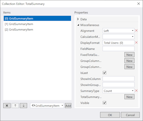 Create Total Summary at Design Time