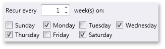 WeeklyRecurrenceControl