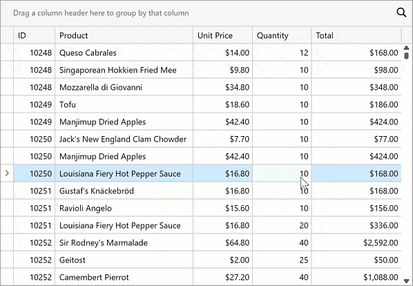 Multi-Cell Editing for Selected Rows - WPF Data Grid