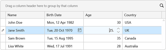 ShowForFocusedRow - Per-Column Control of Editor Button Visibility in the WPF Data Grid