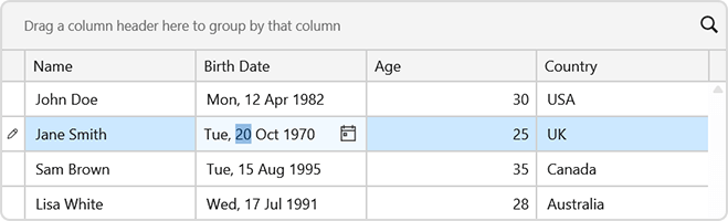 ShowOnlyInEditor - Per-Column Control of Editor Button Visibility in the WPF Data Grid