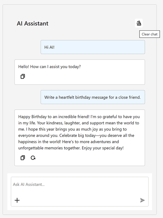 Title and Clear Chat Button - WPF AIChatControl, DevExpress