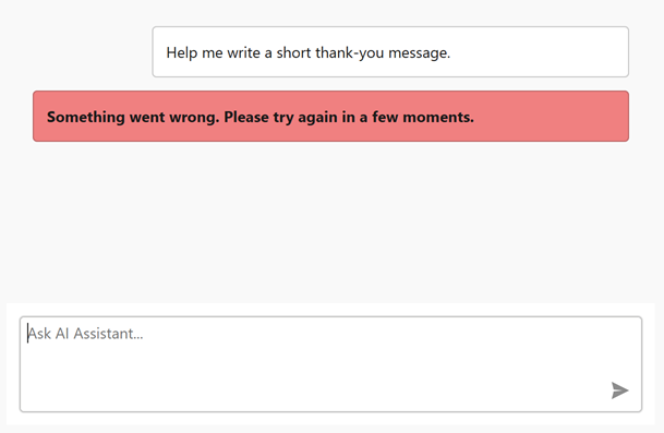 Error Message Background - WPF AIChatControl, DevExpress