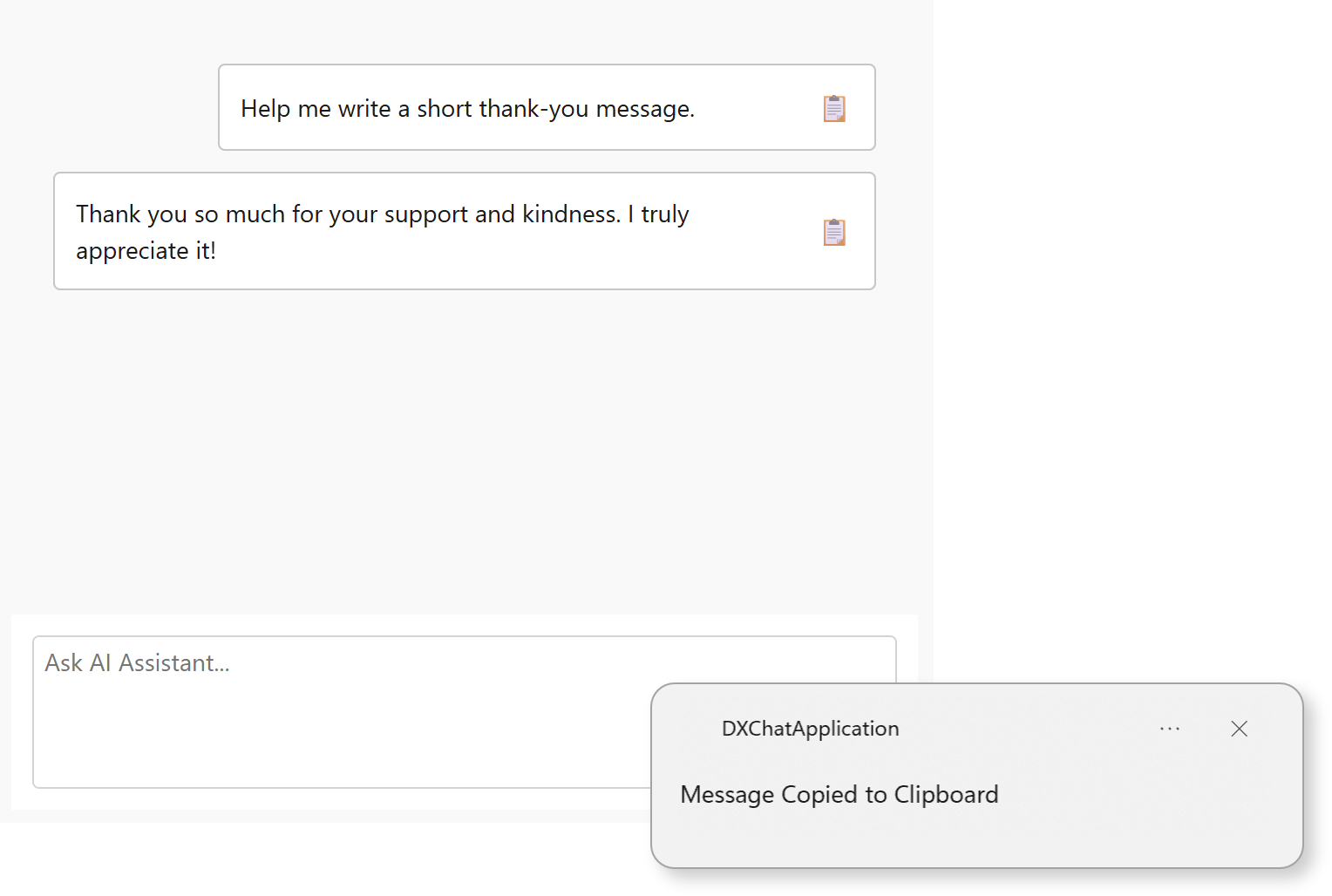 Message Template - WPF AIChatControl, DevExpress