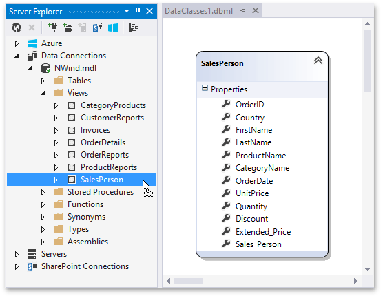 WPF Server Mode - Create LINQ Model