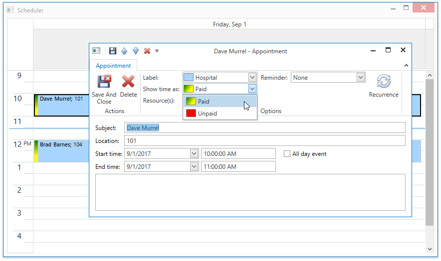 WPFScheduler_Examples_CustomLabelsAndStatuses