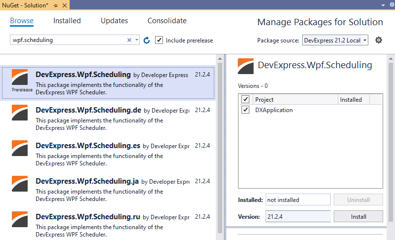 WPF Scheduler NuGet