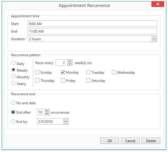 WPFScheduler_RecurrenceWindow