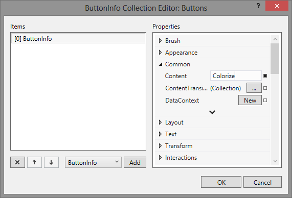 Button Collection Editor