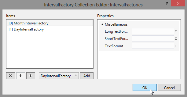 intervalfactory collection editor