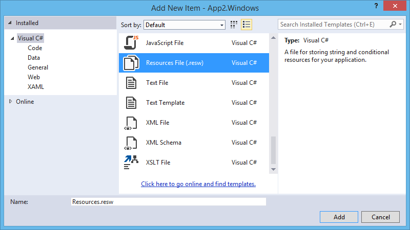 Localization-AddResourceFile