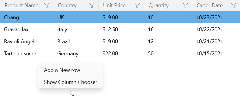 WinUI Grid - Empty Space Context Menu