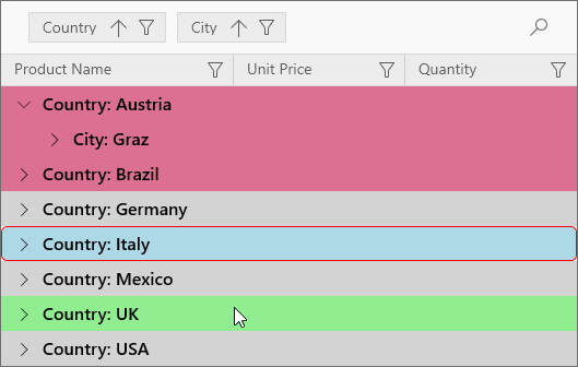 WinUI Data Grid - Customize Group Rows