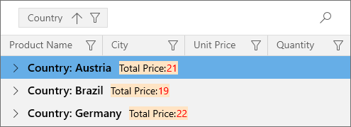 WinUI Data Grid - Customize Group Summary