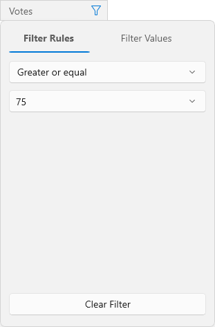 WinUI Grid - Virtual Sources Excel Filter