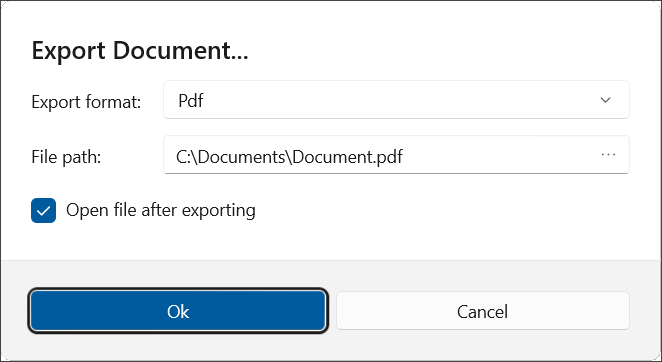 Export Dialog