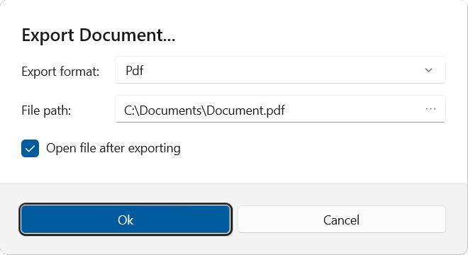 Export Dialog