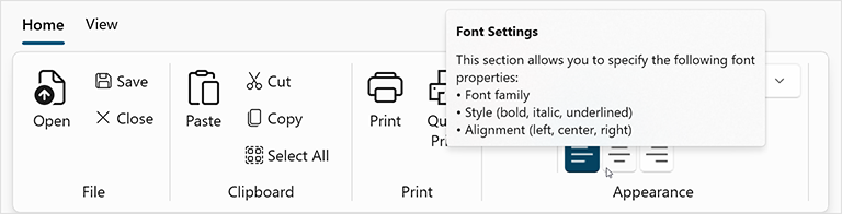 DevExpress WinUI Ribbon - Custom Tooltip