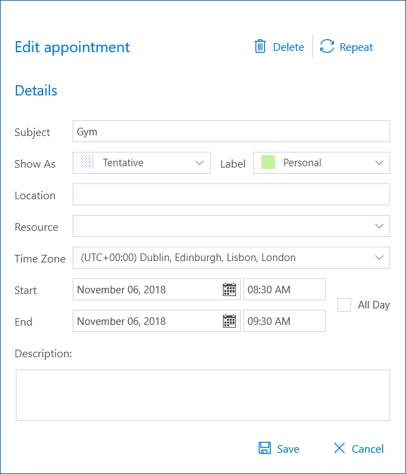 DevExpress WinUI Scheduler - Edit Appointments