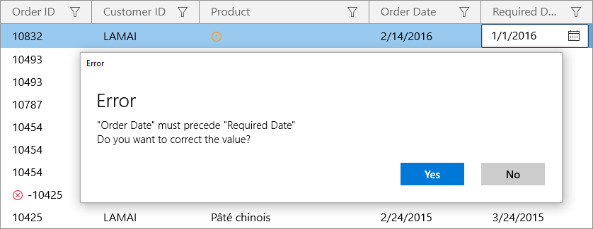 Grid Validation Error