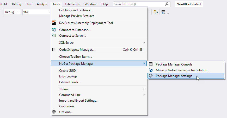 Package Manager Settings