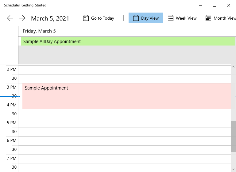 DevExpress WinUI Scheduler Get Started