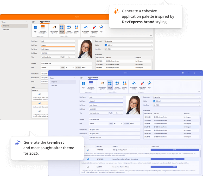 Generate Skin Palettes with AI - DevExpress WinForms Controls