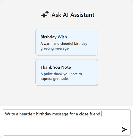Prompt Suggestions - WinForms AI Chat Control