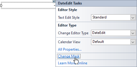 DateEdit - Smart Tag - Change Mask Command